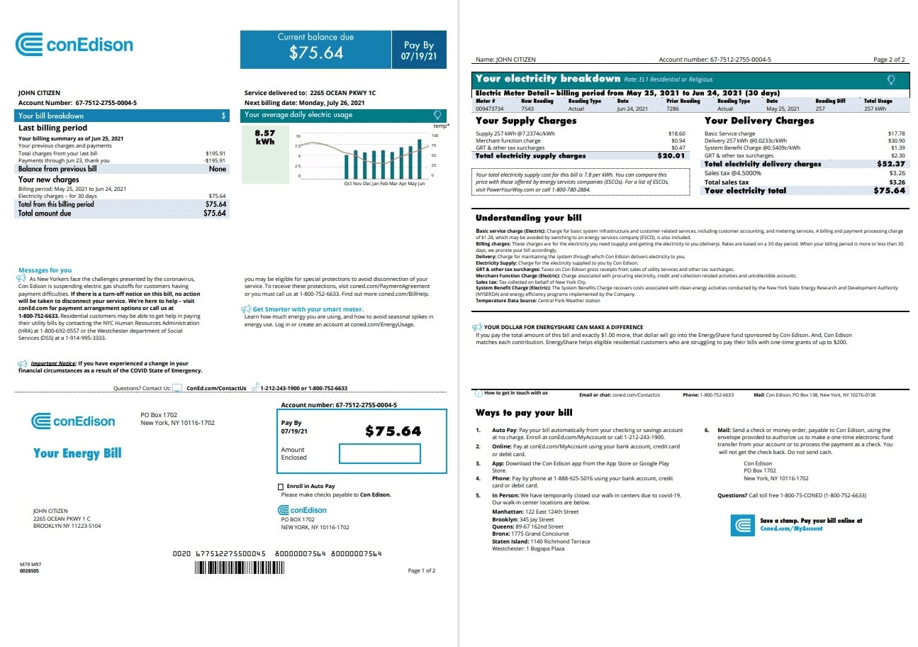  Minol USA business utility bill 